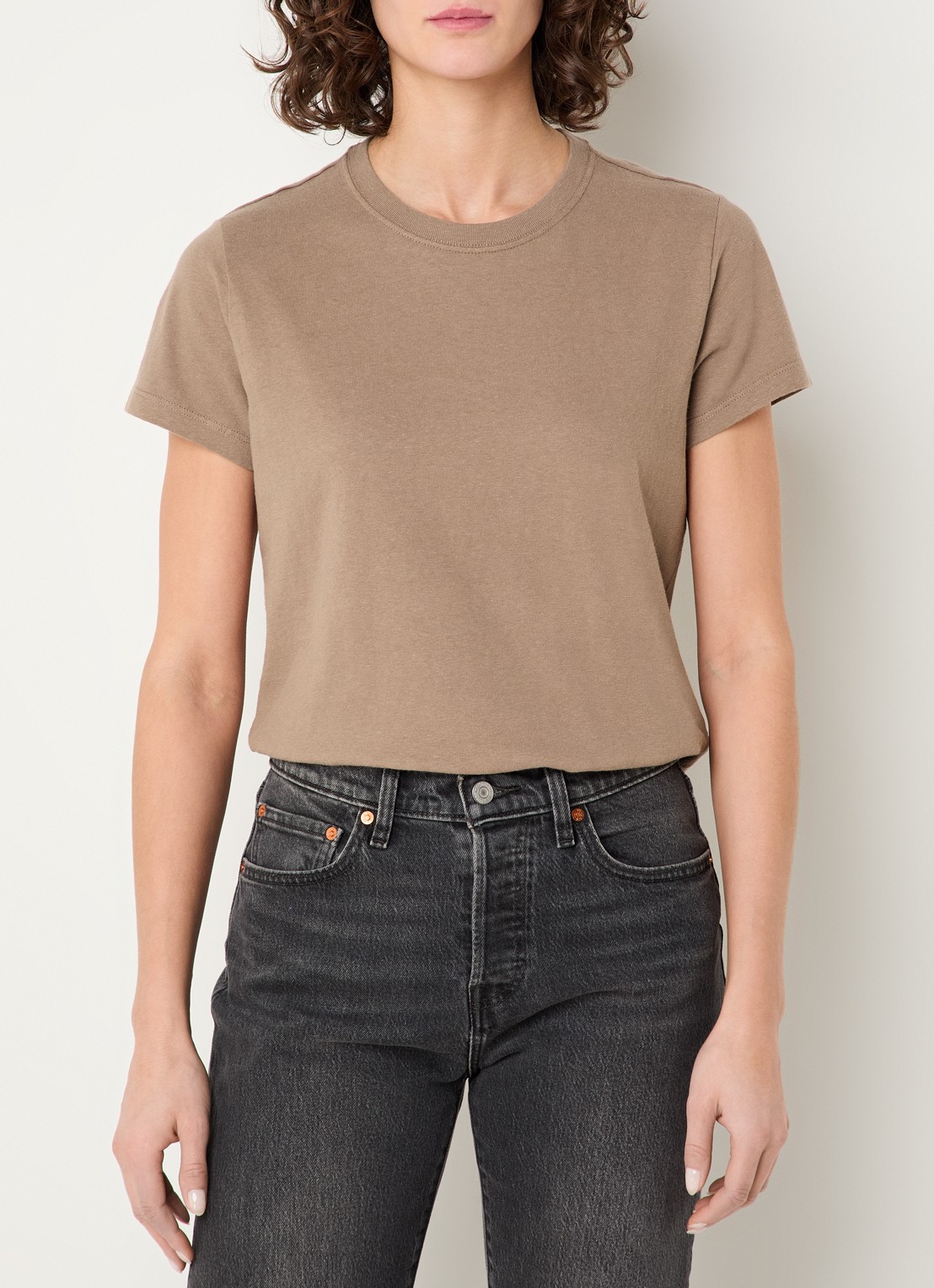 Levi's T-shirt met stretch - detail 4 bruin