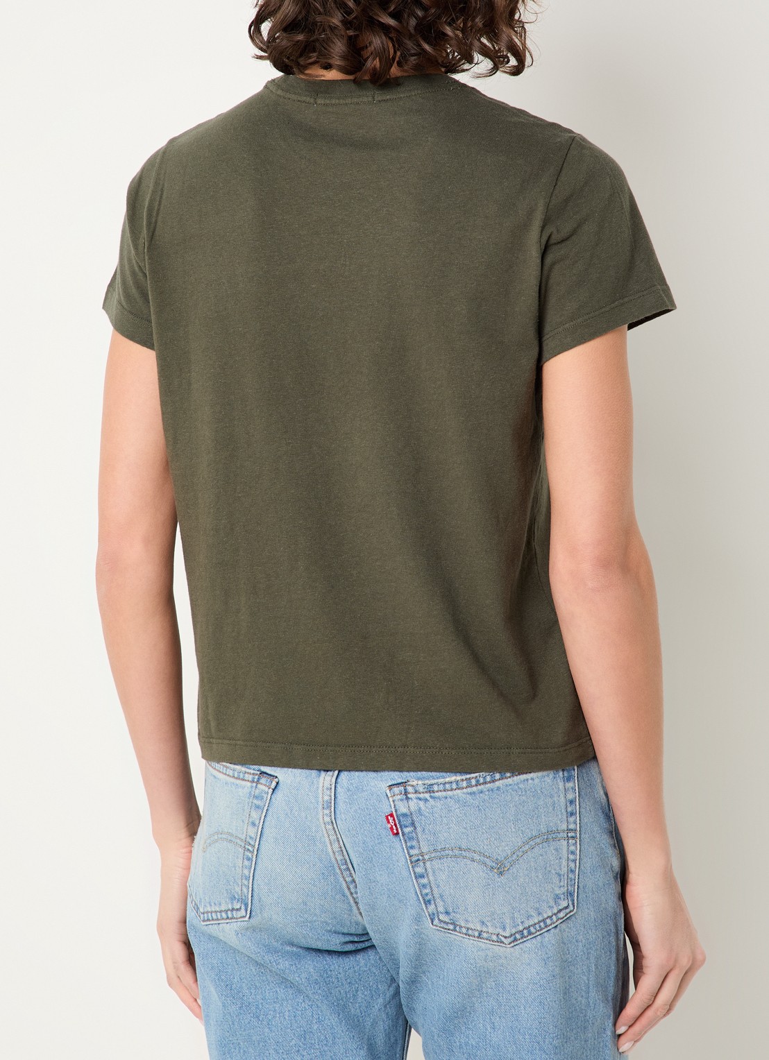 Levi's T-shirt met stretch - achterkant donkergroen