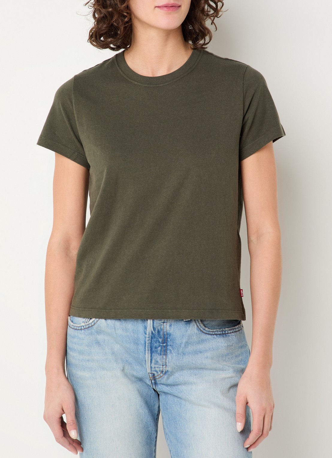 Levi's T-shirt met stretch - detail 4 donkergroen