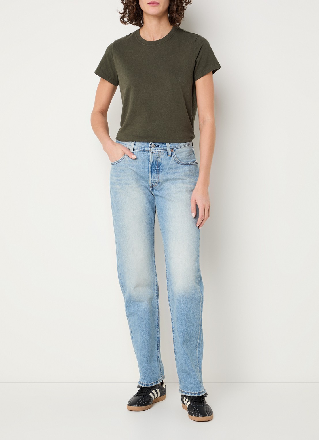 Levi's T-shirt met stretch - voorkant 3 donkergroen