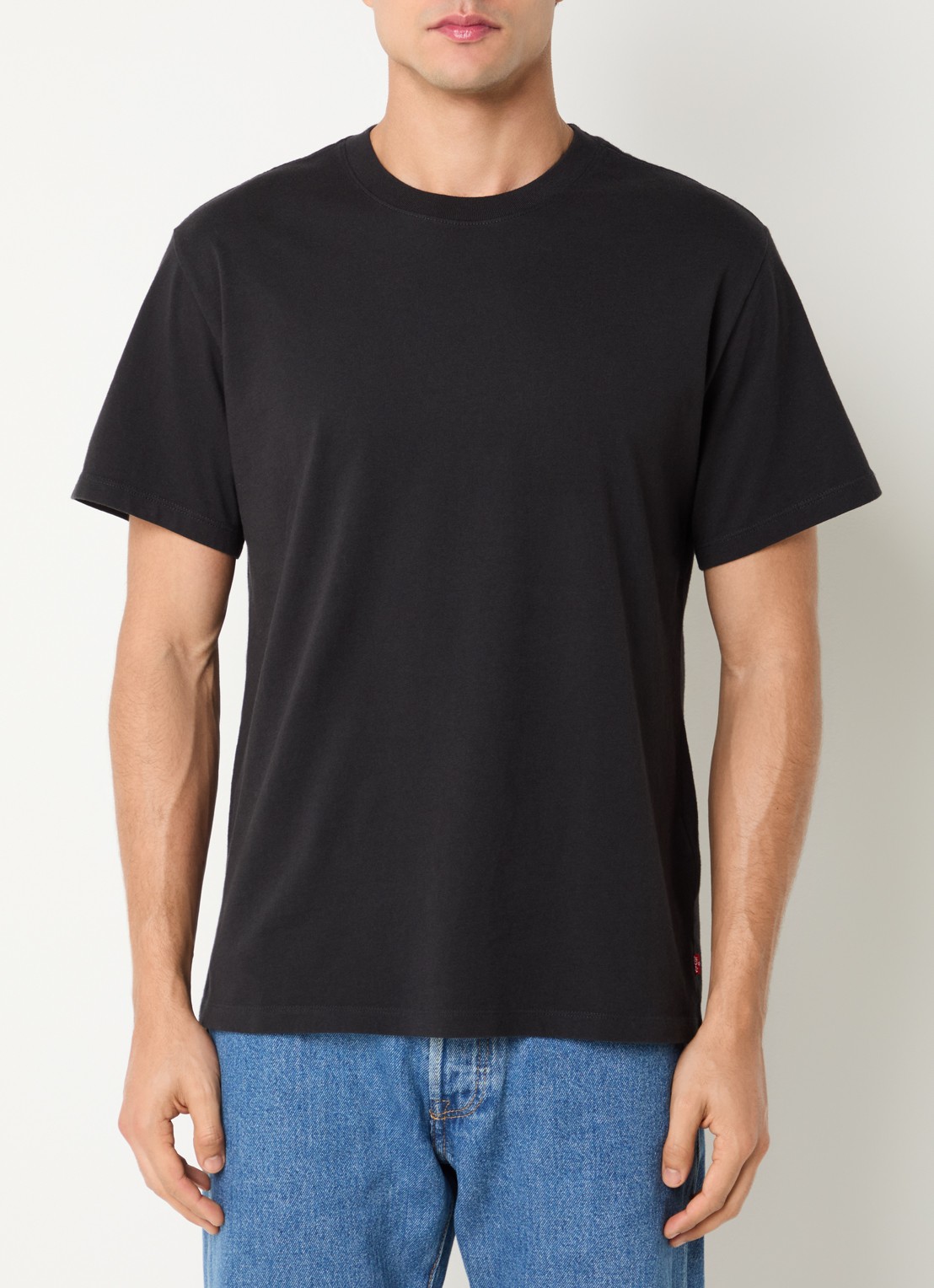Levi's T-shirt met stretch - detail zwart
