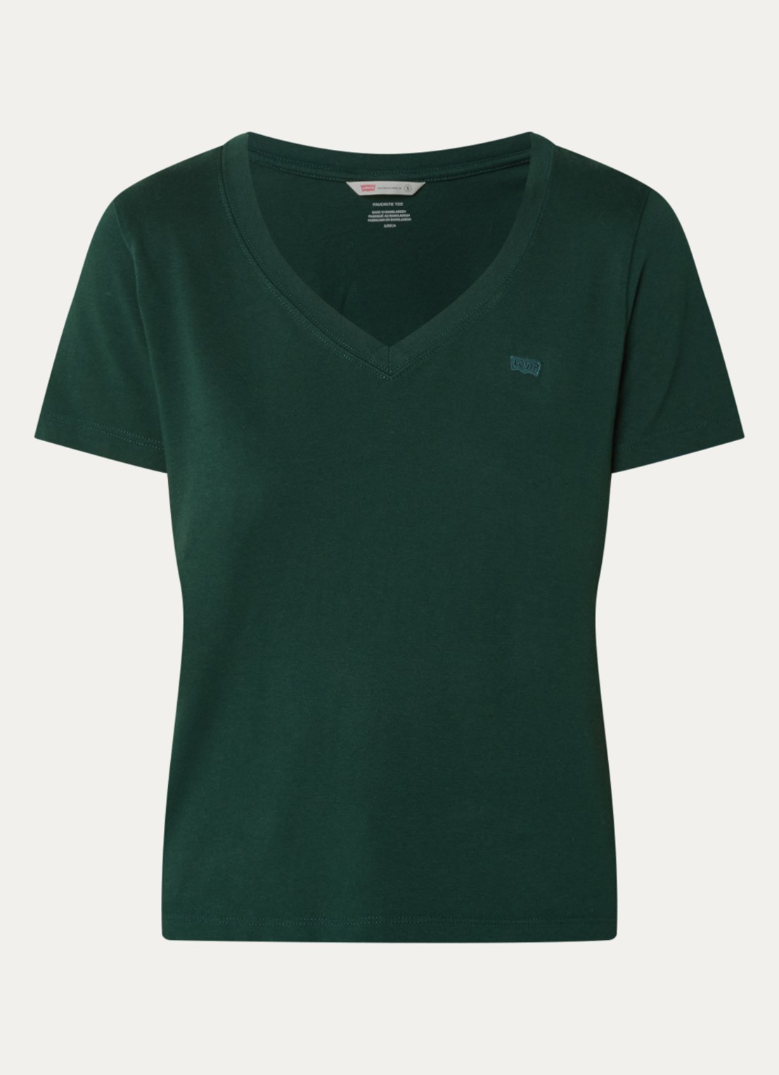 Levi's T-shirt met V-hals - voorkant groen