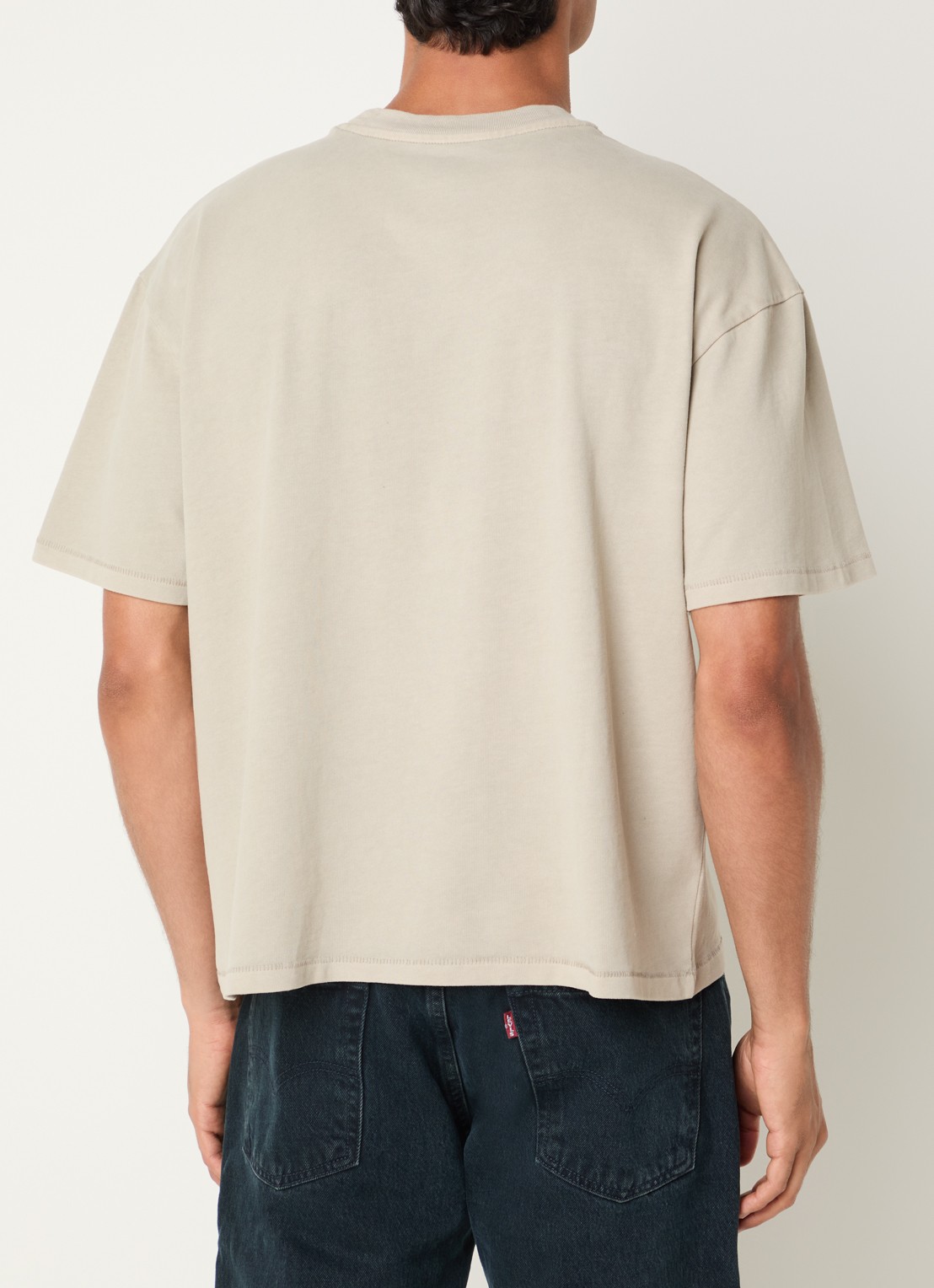 Levi's T-shirt met verwassen afwerking - achterkant 2 beige