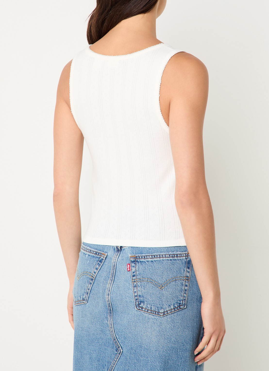 Levi's Tanktop met ingebreid patroon - achterkant 4 gebroken wit