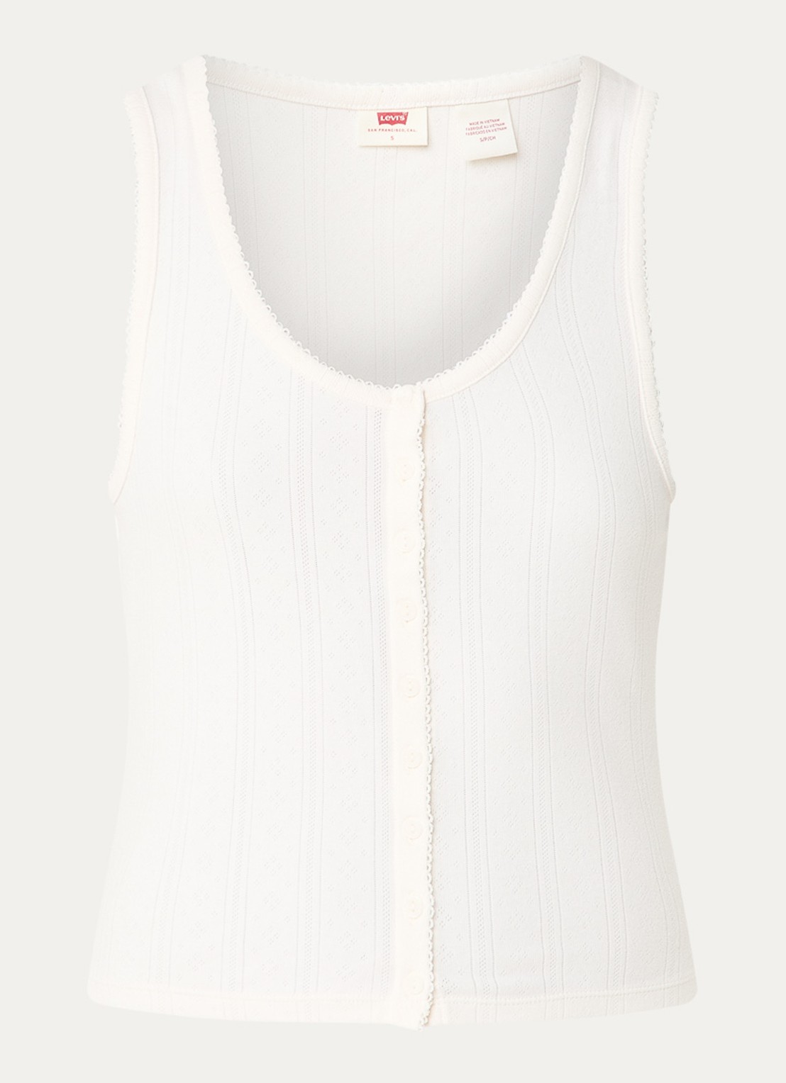 Levi's Tanktop met ingebreid patroon - voorkant 2 gebroken wit