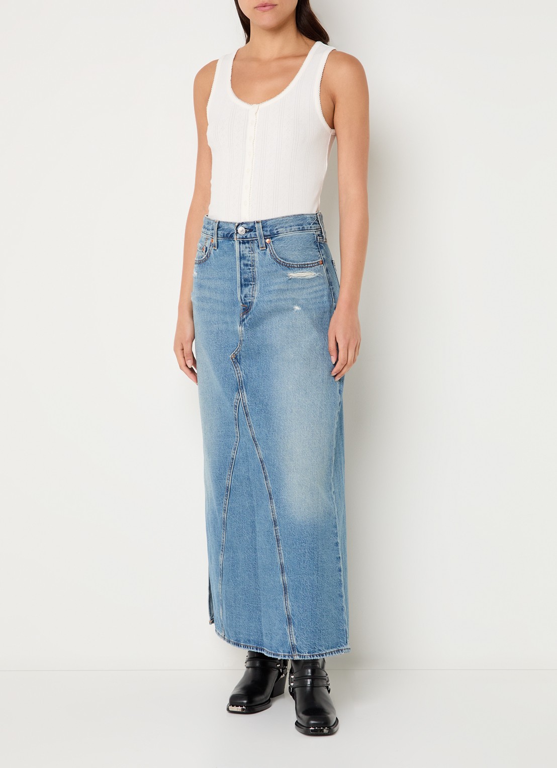 Levi's Tanktop met ingebreid patroon - voorkant 3 gebroken wit