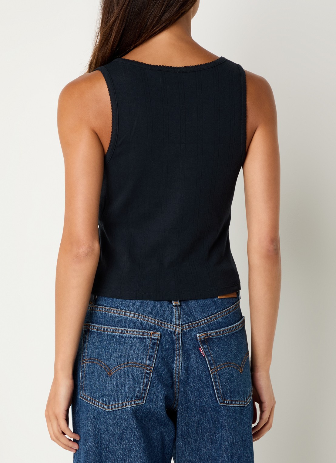Levi's Tanktop met ronde hals - achterkant zwart