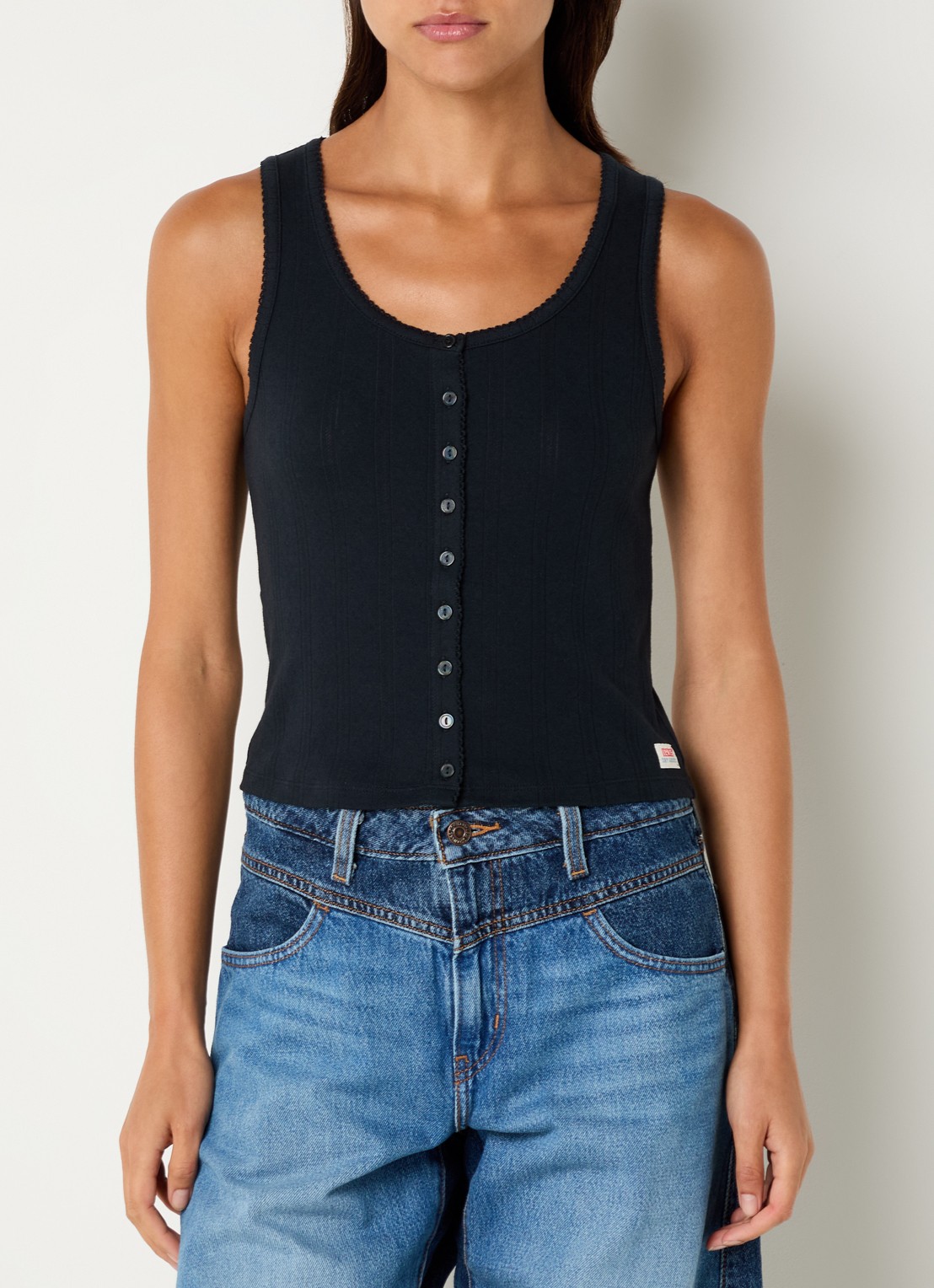 Levi's Tanktop met ronde hals - detail 4 zwart
