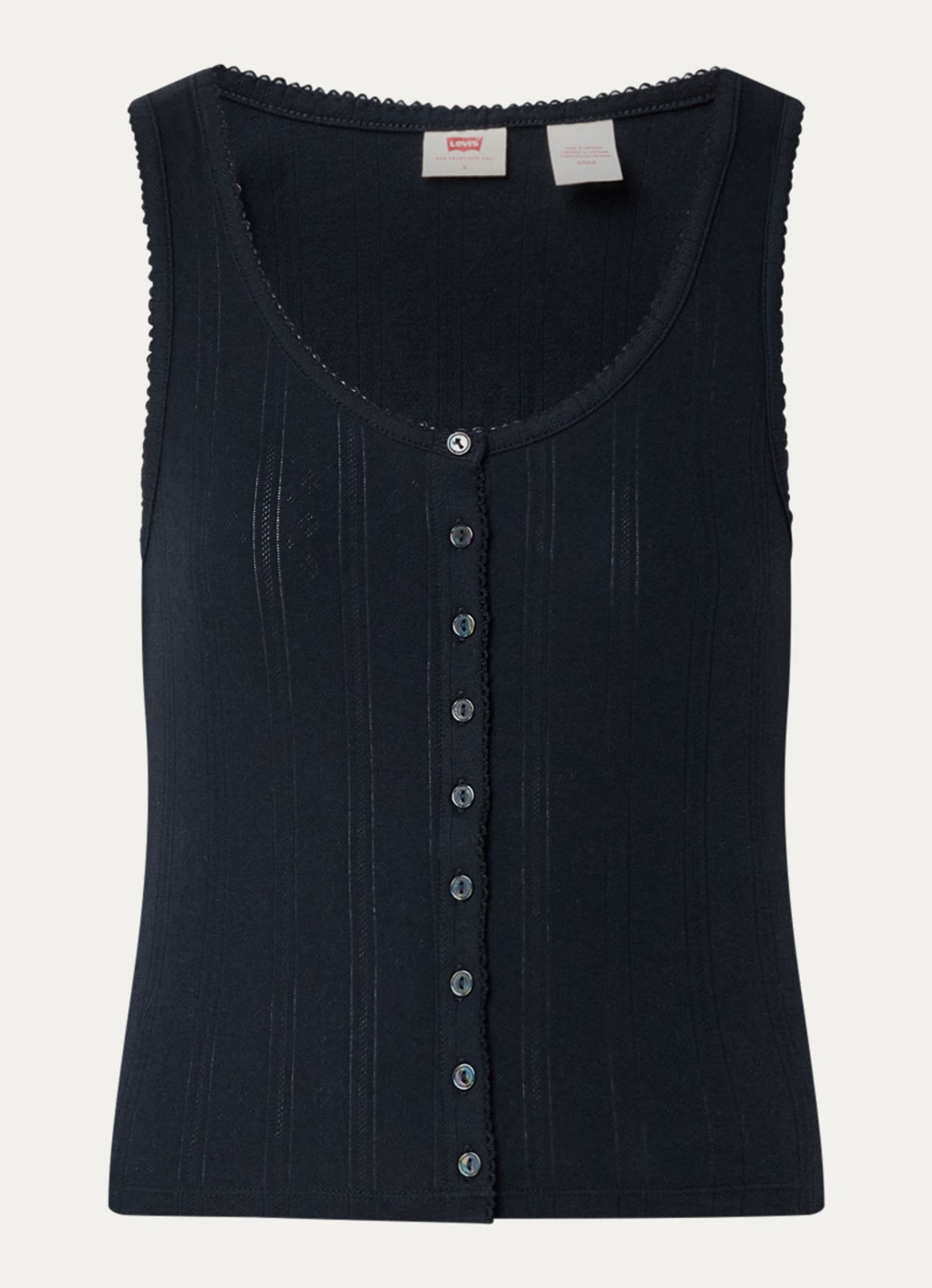 Levi's Tanktop met ronde hals - voorkant 2 zwart