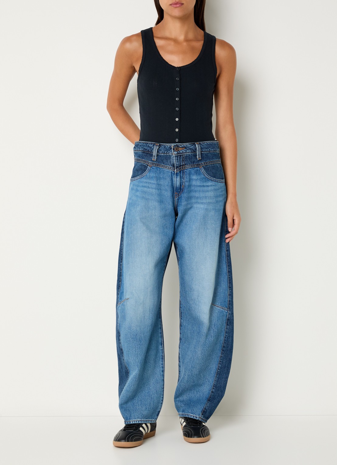 Levi's Tanktop met ronde hals - voorkant 3 zwart