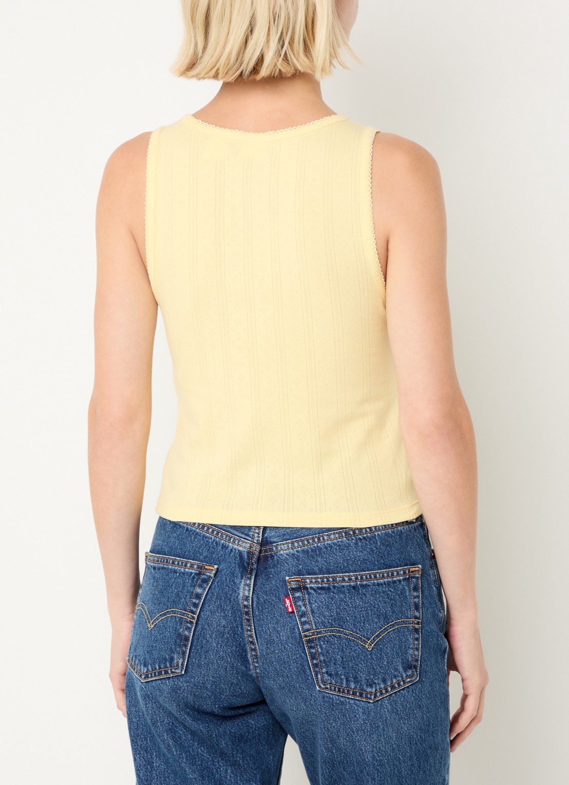 Levi's Tanktop met ronde hals - achterkant geel