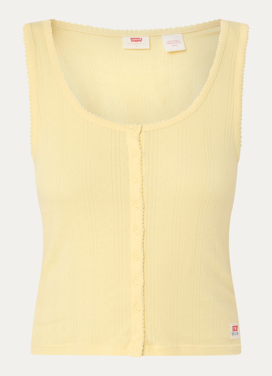 Levi's Tanktop met ronde hals - voorkant 2 geel