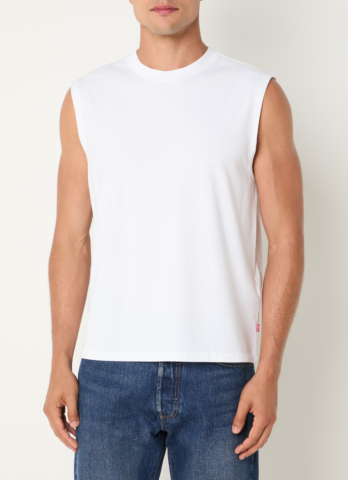 Levi's Tanktop met ronde hals - detail 3 wit