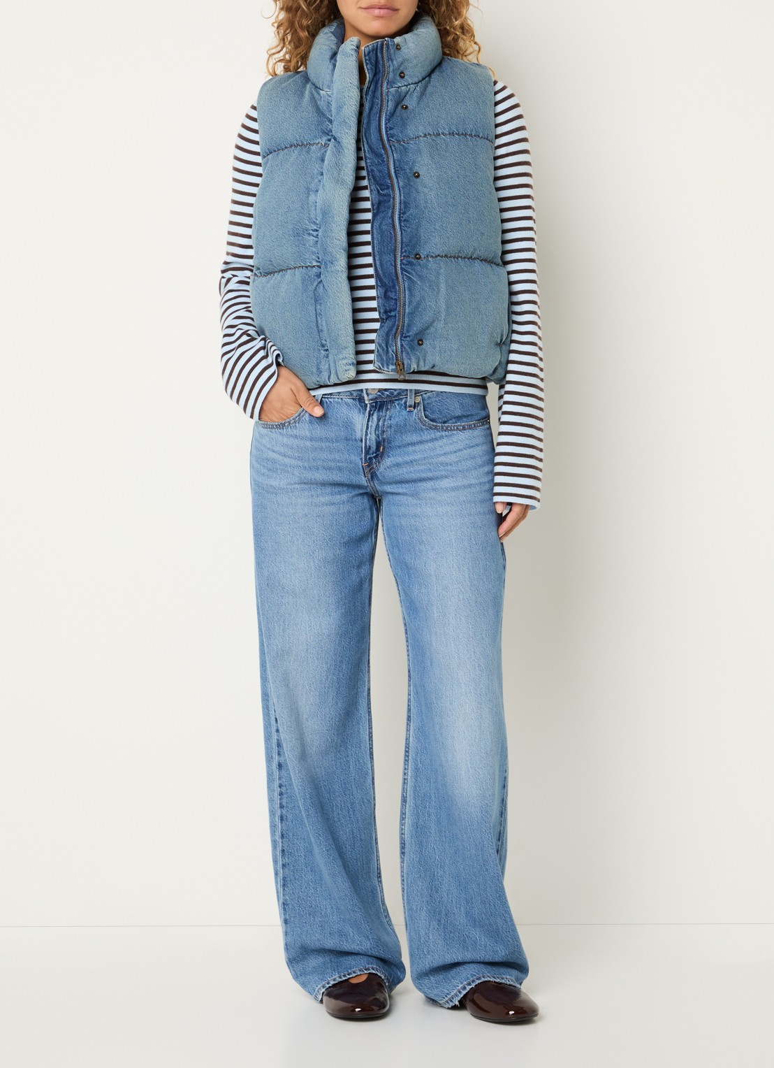 Levi's Tate bodywarmer met steekzakken - voorkant 2 indigo