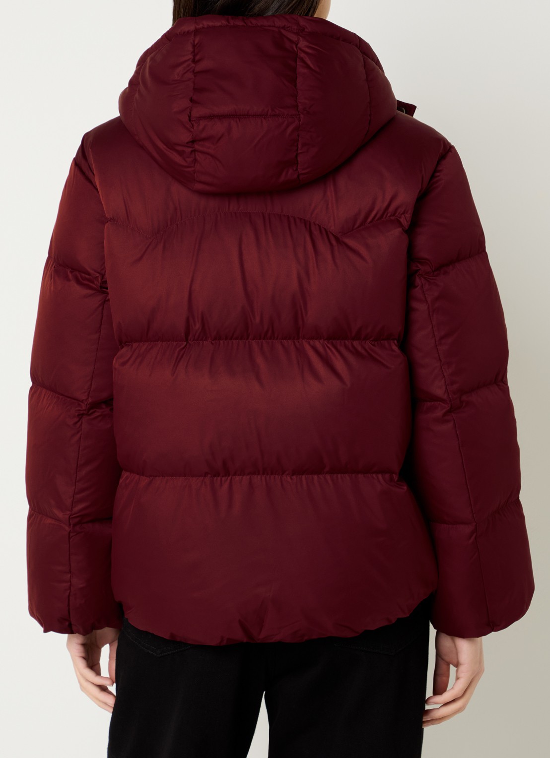 Levi's Tate puffer jack met afneembare capuchon en donsvulling  - achterkant 4 steenrood