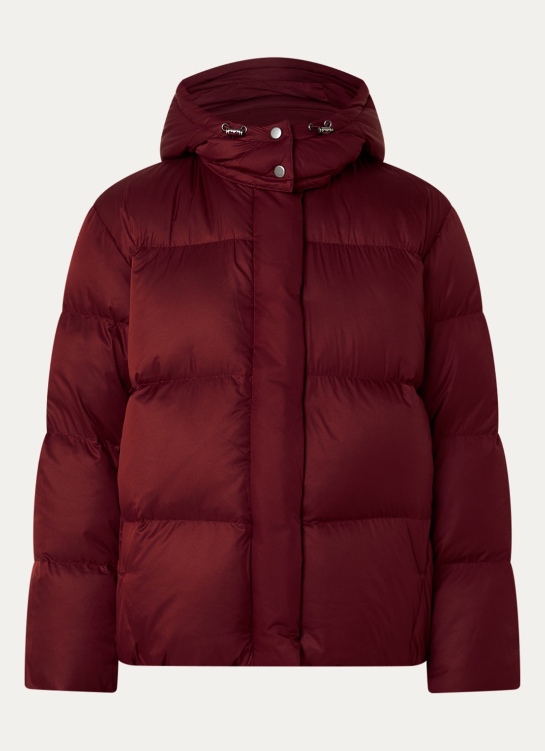 Levi's Tate puffer jack met afneembare capuchon en donsvulling  - voorkant steenrood