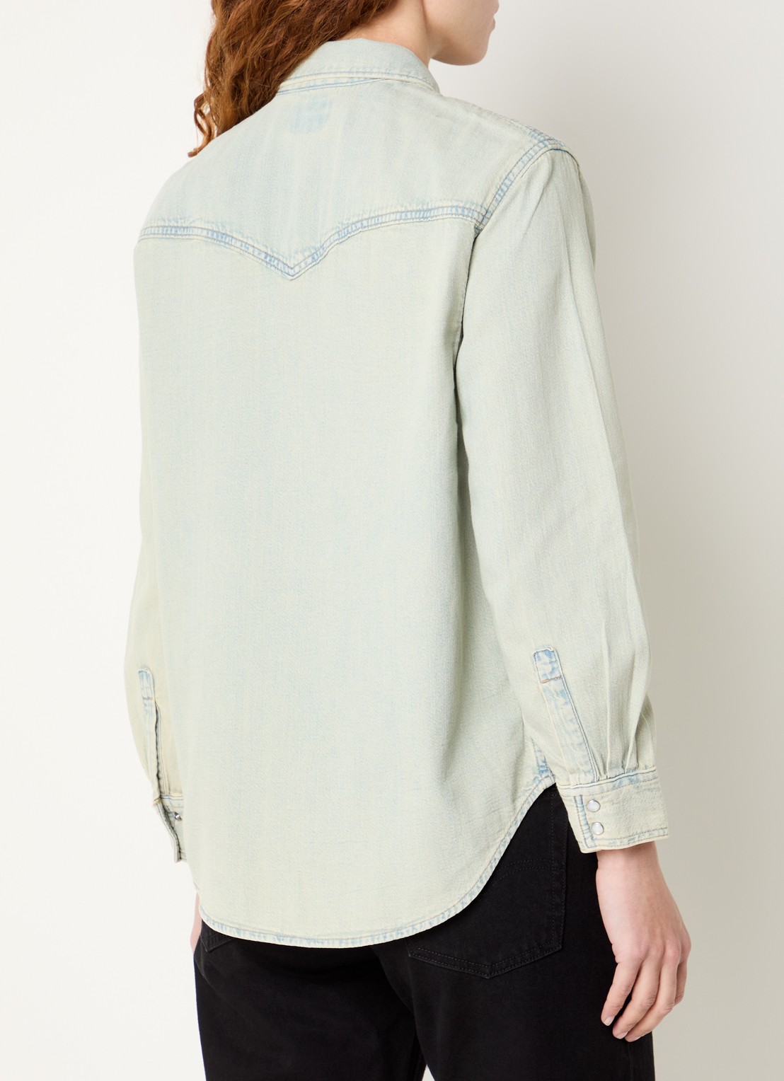Levi's Teodora blouse van denim met borstzakken - achterkant 3 indigo