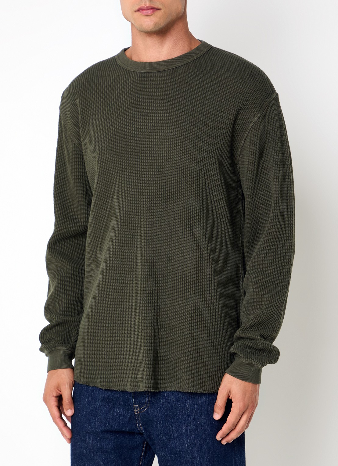 Levi's The Garment long sleeve met structuur - detail 4 bronsgroen
