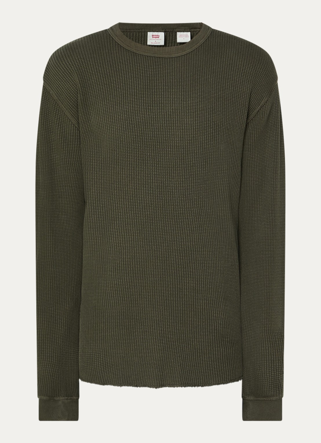 Levi's The Garment long sleeve met structuur - voorkant 2 bronsgroen