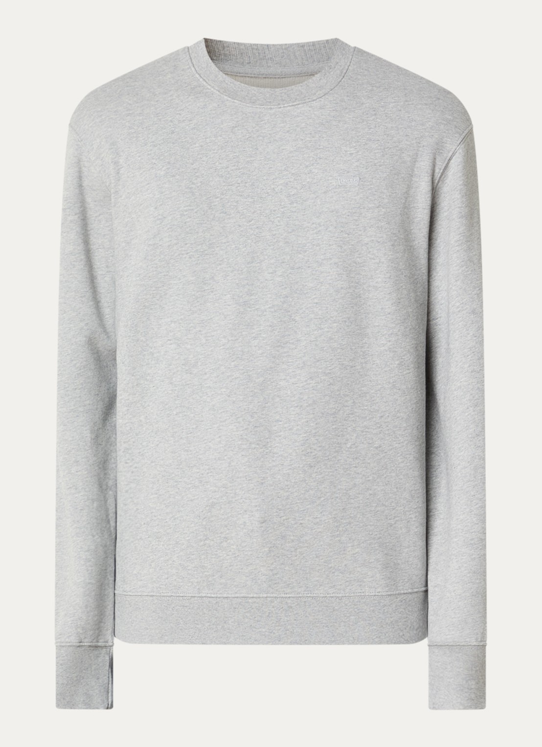 Levi's The Original sweater met gemêleerd dessin en logoborduring - voorkant grijsmele