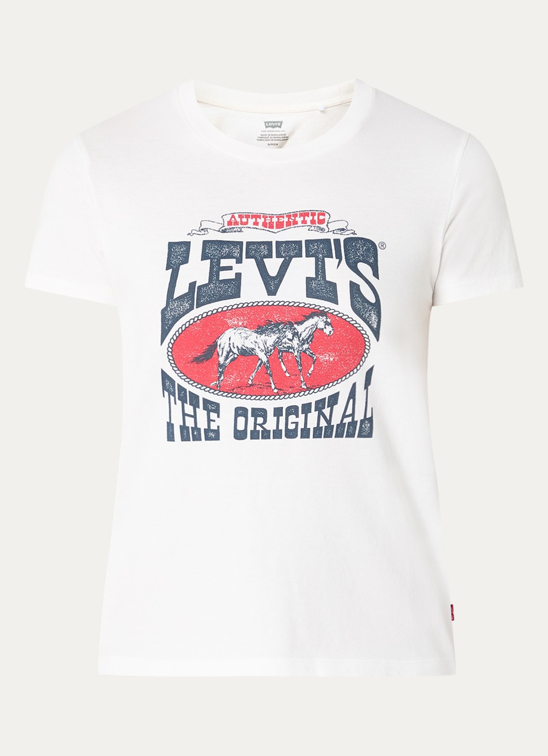 Levi's The Perfect Tee T-shirt met logoprint - voorkant 2 wit