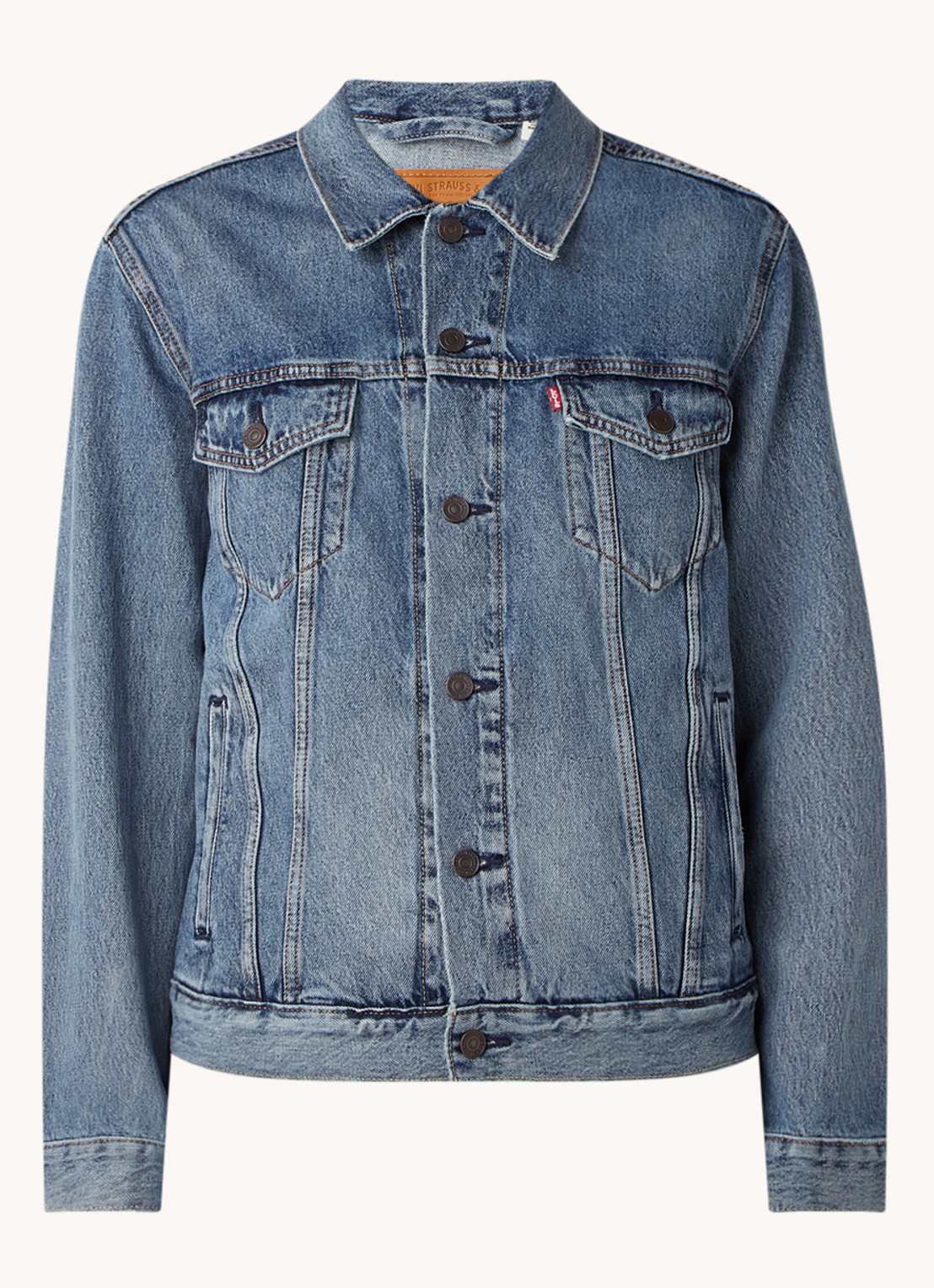 Levi's The Trucker spijkerjas met steekzakken - voorkant lichtblauw