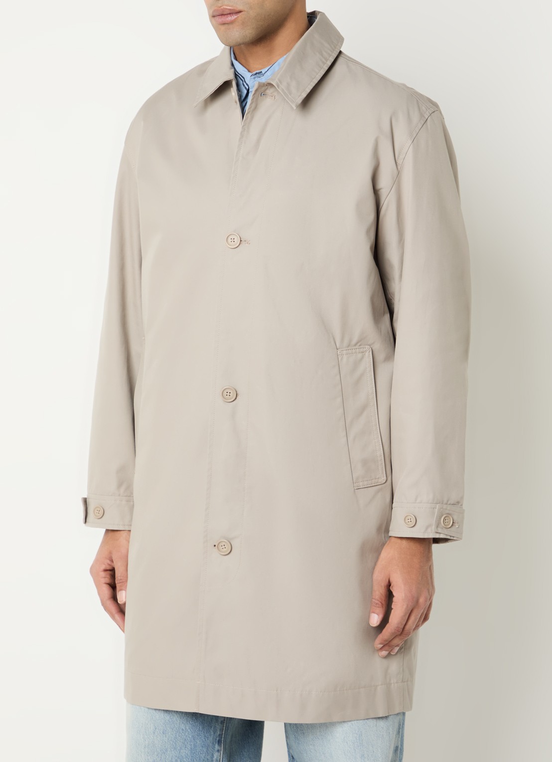 Levi's Tiburon trenchcoat met steekzakken en kraag - detail 4 beige