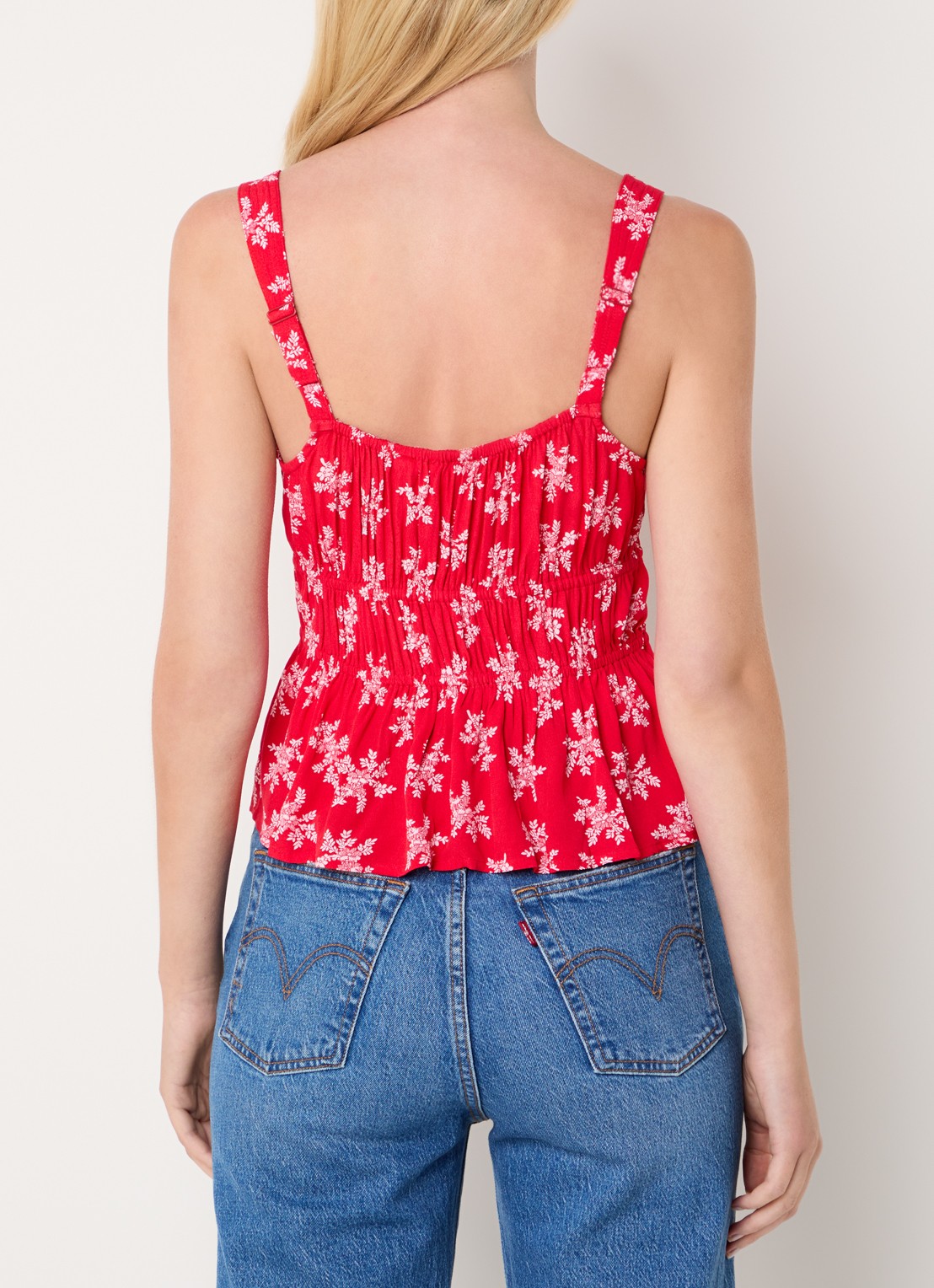 Levi's Top met bloemenprint - achterkant 3 steenrood