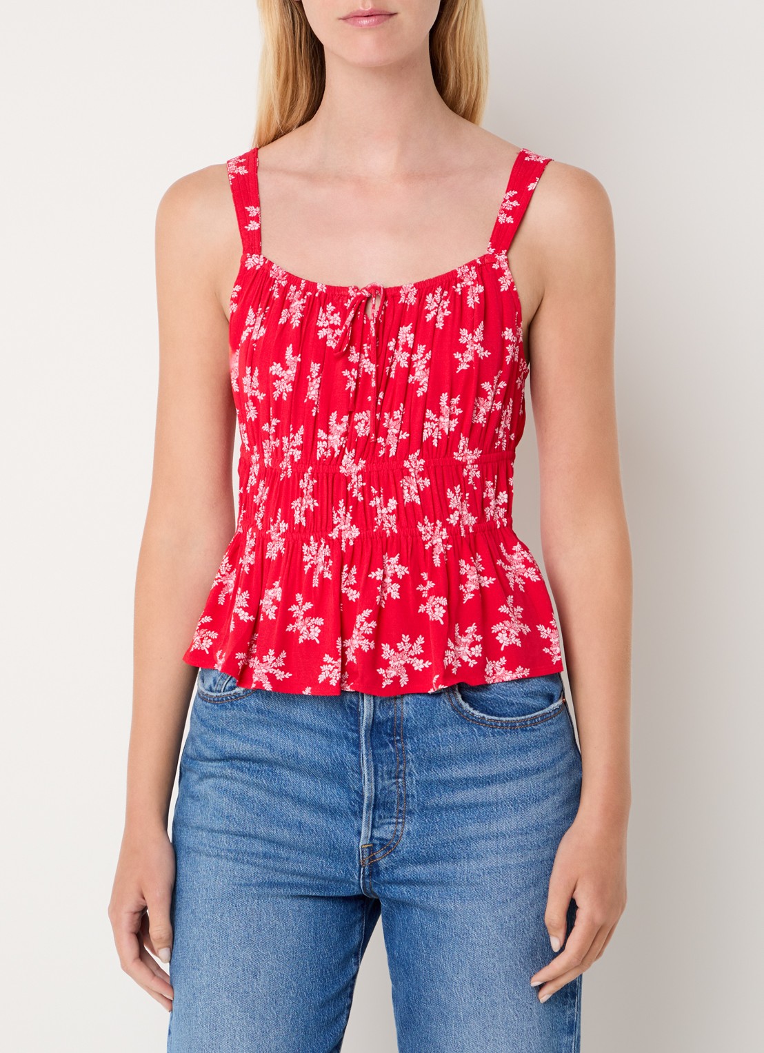 Levi's Top met bloemenprint - detail 4 steenrood