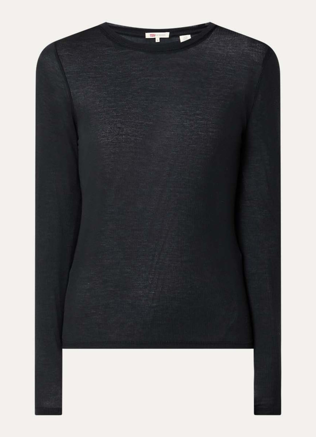 Levi's Top met ribstructuur - voorkant 2 zwart