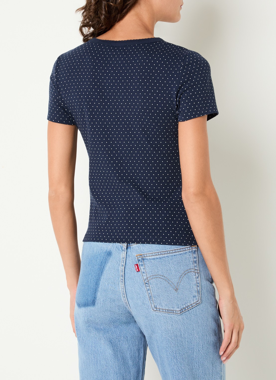 Levi's Top met stippenprint - achterkant 4 donkerblauw