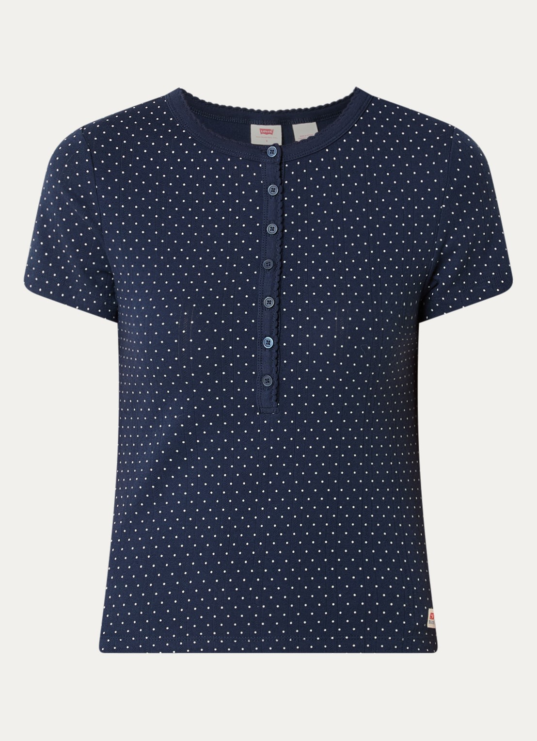 Levi's Top met stippenprint - voorkant 2 donkerblauw