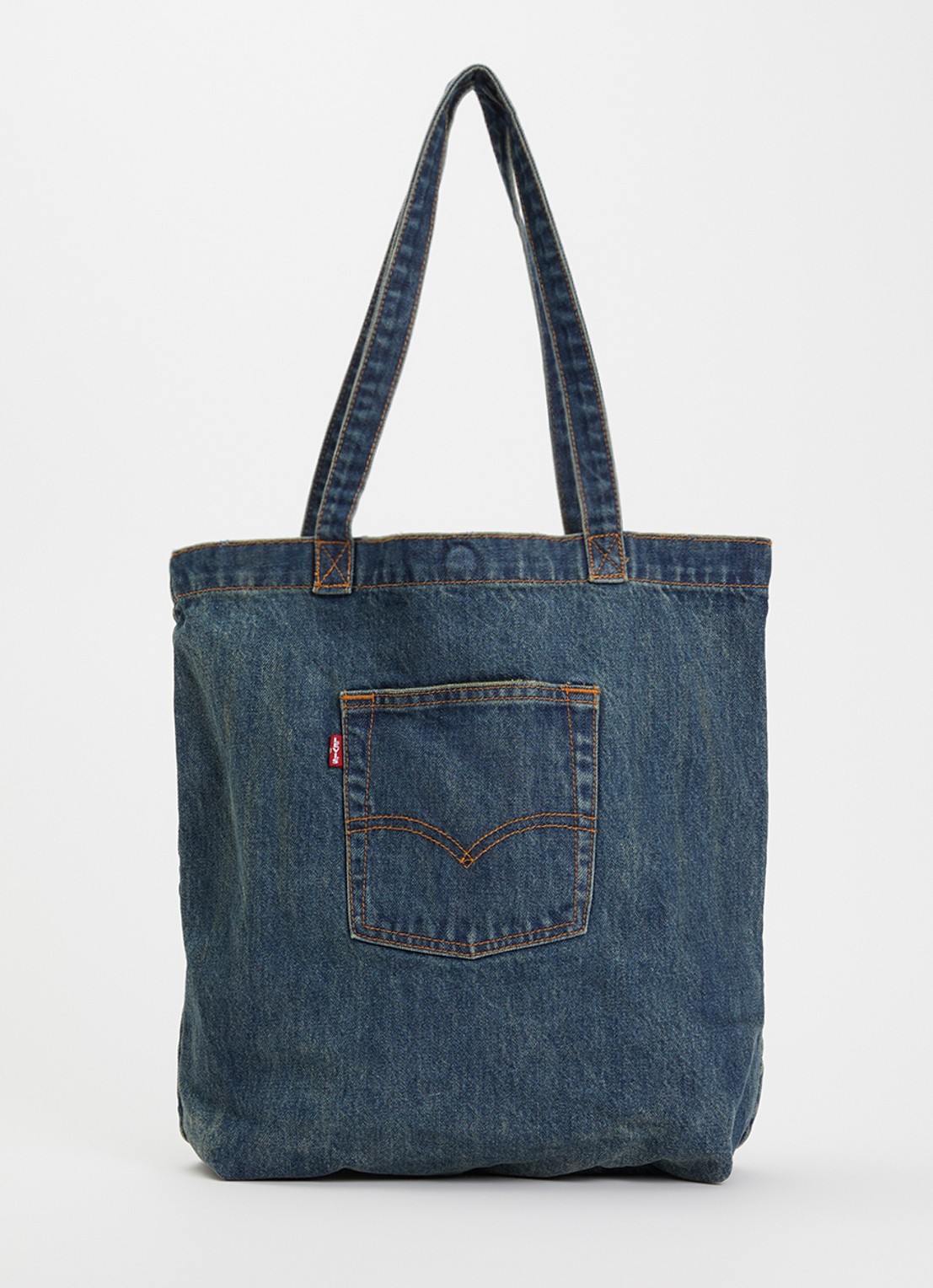 Levi's Tote schoudertas van denim - voorkant 5 donkerblauw