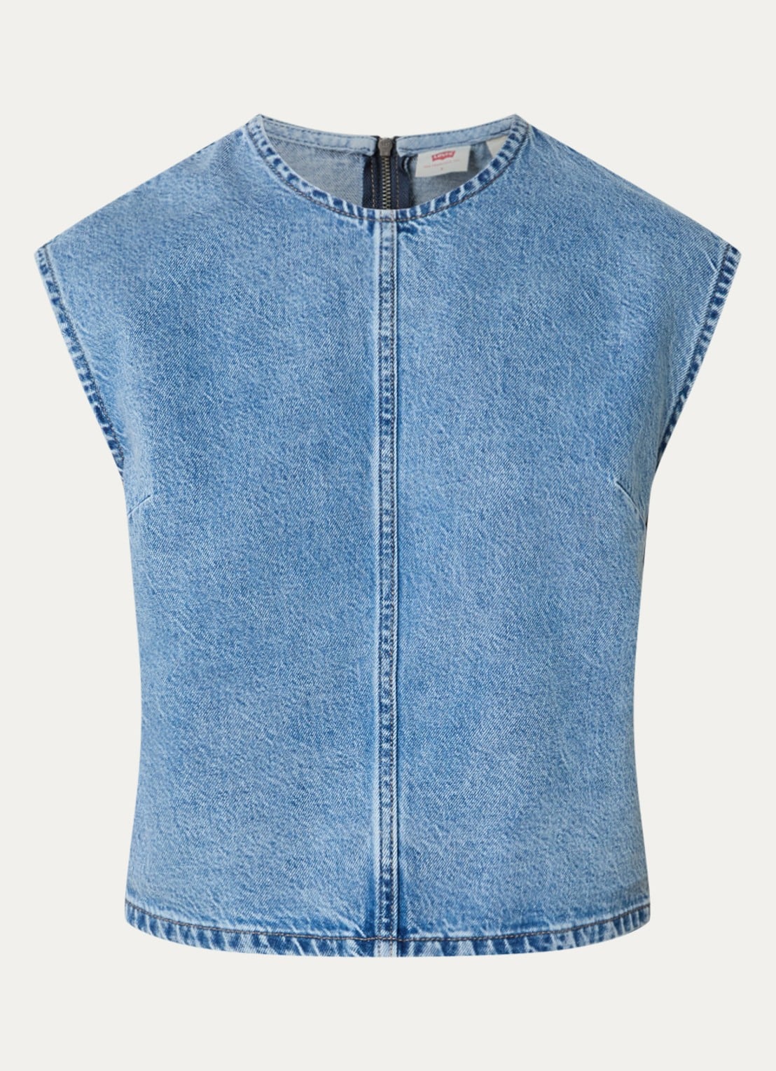Levi's Tuniek van denim met ronde hals - voorkant 3 indigo