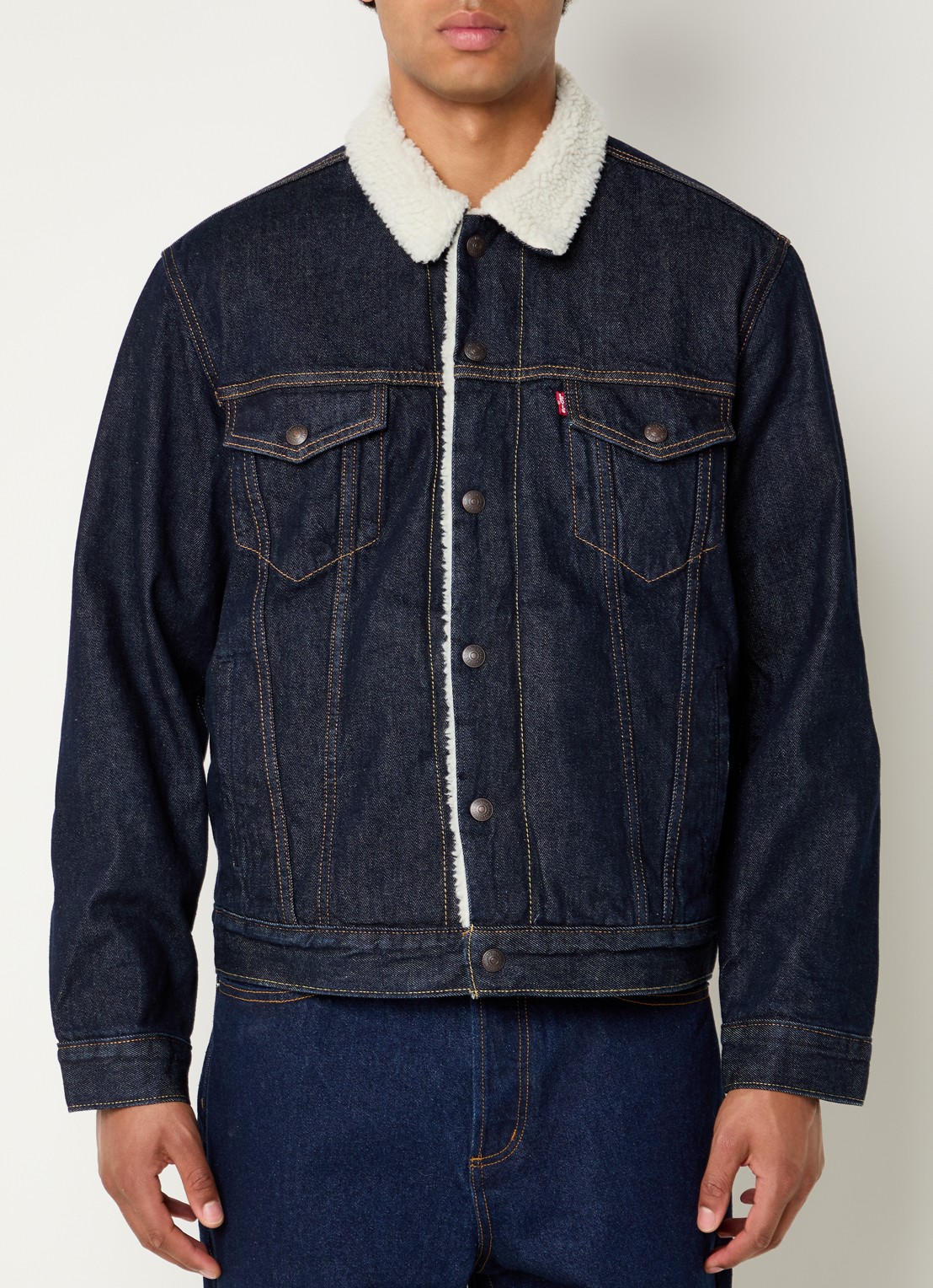 Levi's Type 3 Sherpa spijkerjas met teddy voering en steekzakken - detail 2 indigo