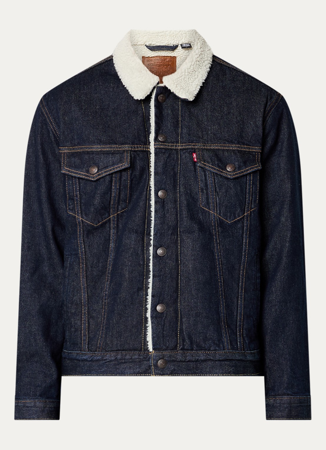 Levi's Type 3 Sherpa spijkerjas met teddy voering en steekzakken - voorkant 3 indigo