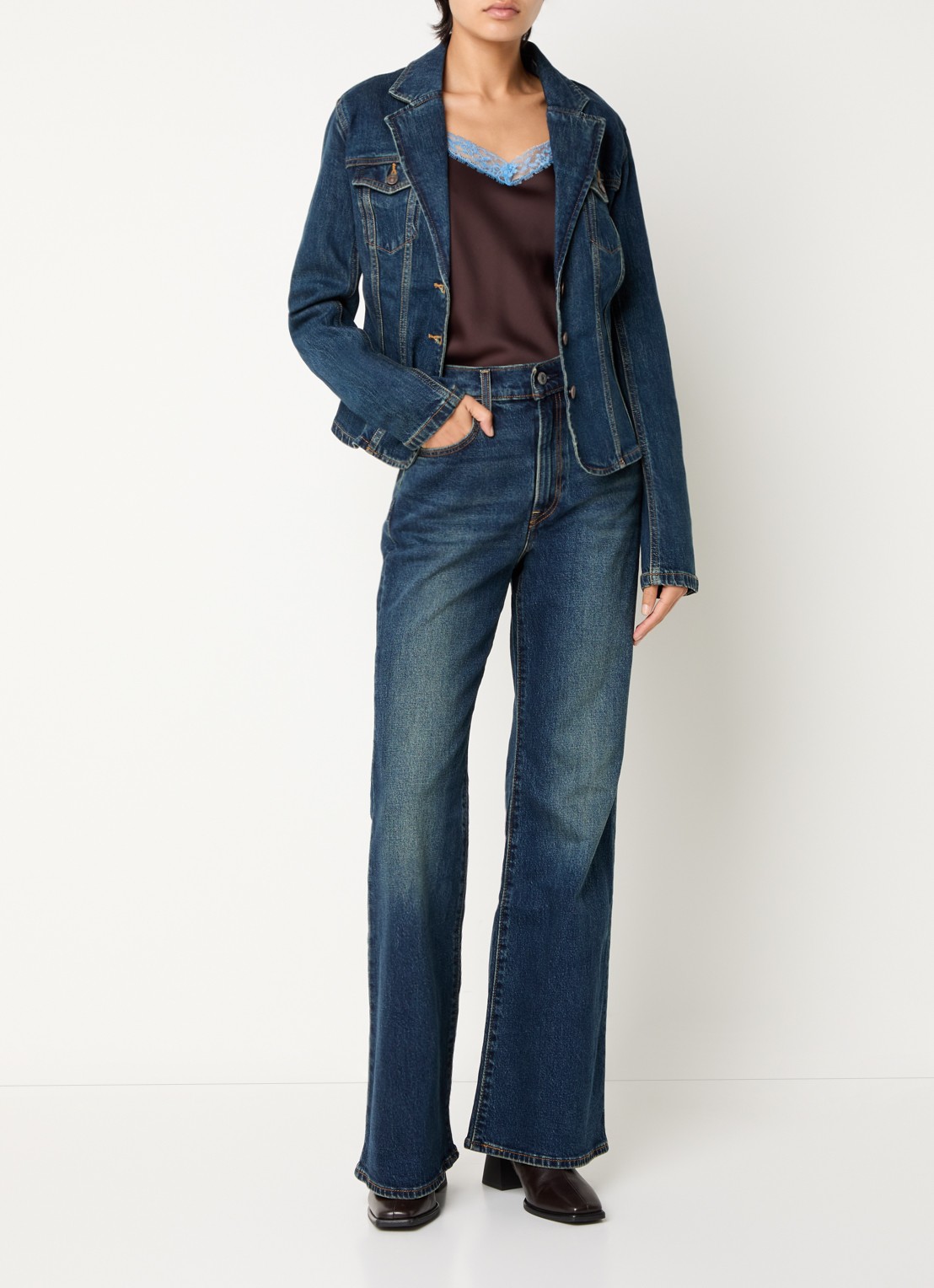 Levi's Type 3 spijkerjas met klapzakken - voorkant 3 indigo
