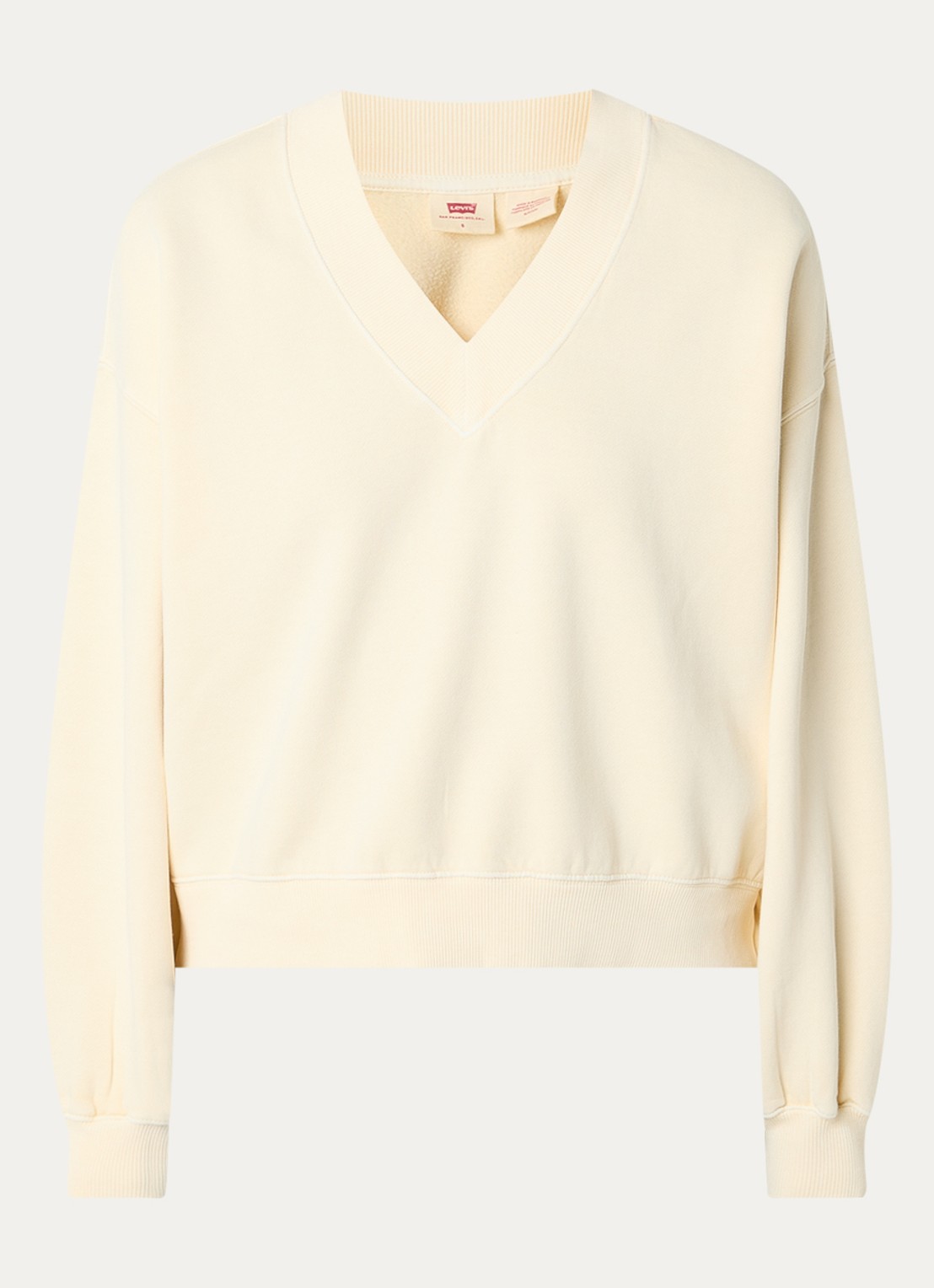 Levi's Vintage cropped sweater met V-hals - voorkant 3 lichtgeel