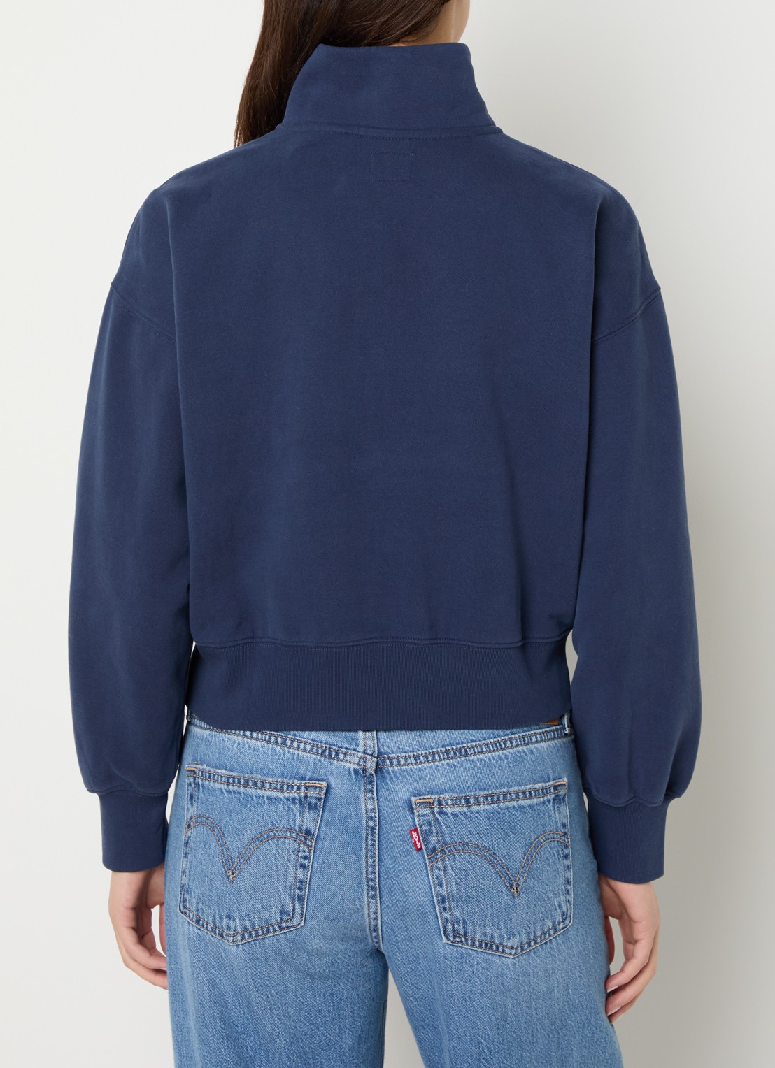 Levi's Vintage sweater met halve rits - achterkant 2 donkerblauw