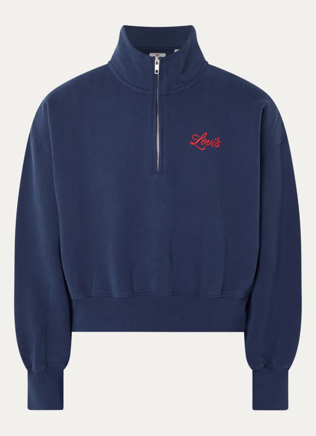 Levi's Vintage sweater met halve rits - voorkant 3 donkerblauw