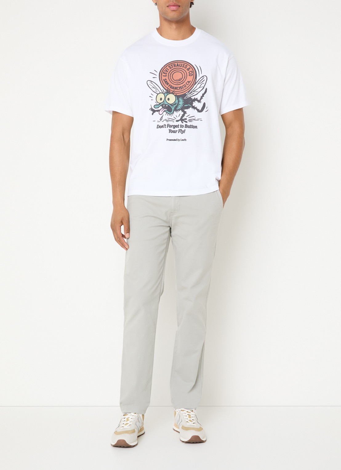 Levi's Vintage T-shirt met print - voorkant 4 wit