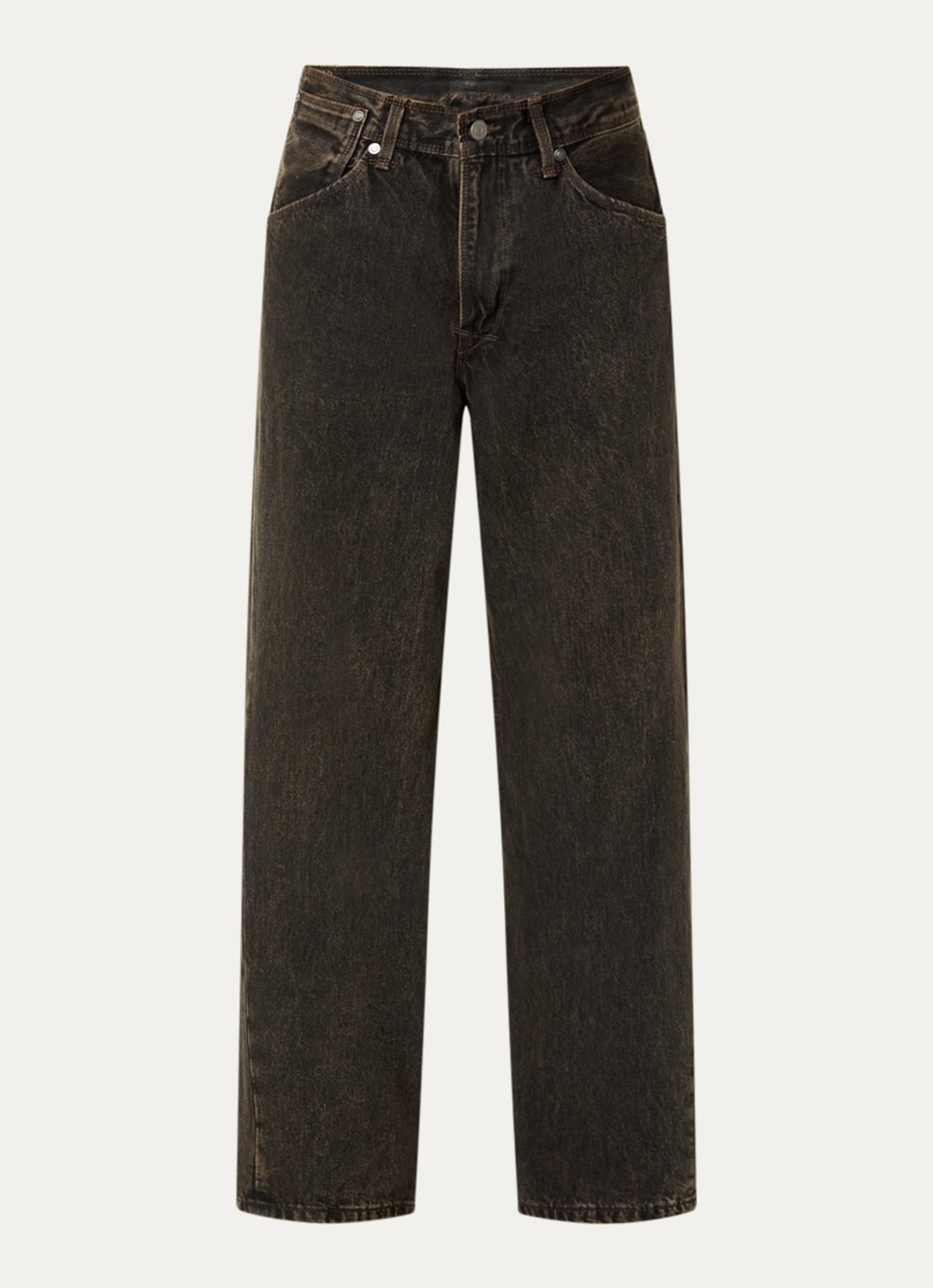 Levi's Wide fit jeans met gekleurde wassing en steekzakken - voorkant 4 donkerbruin