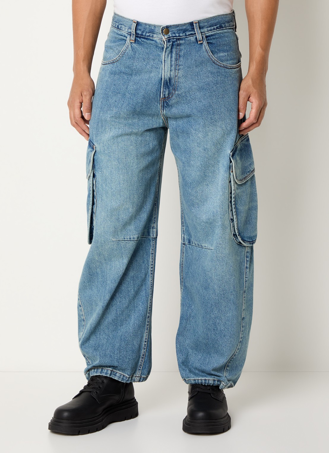 Levi's Wide fit jeans met lichte wassing en steekzakken - detail 3 indigo