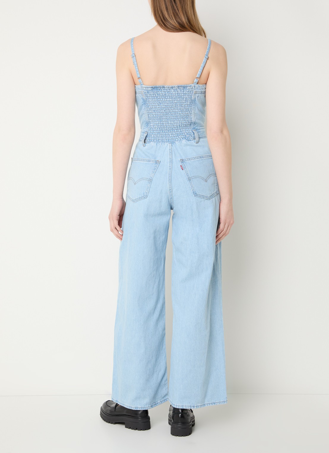Levi's Wide fit jumpsuit van denim met steekzakken - achterkant 3 lichtblauw