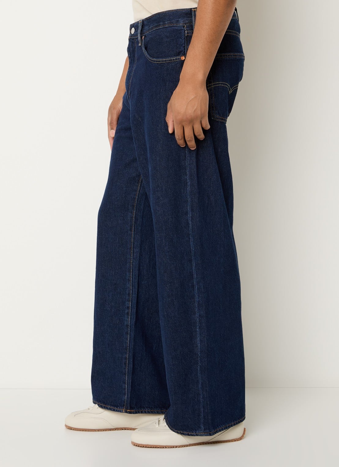Levi's Wide leg jeans met donkere wassing - detail 3 indigo