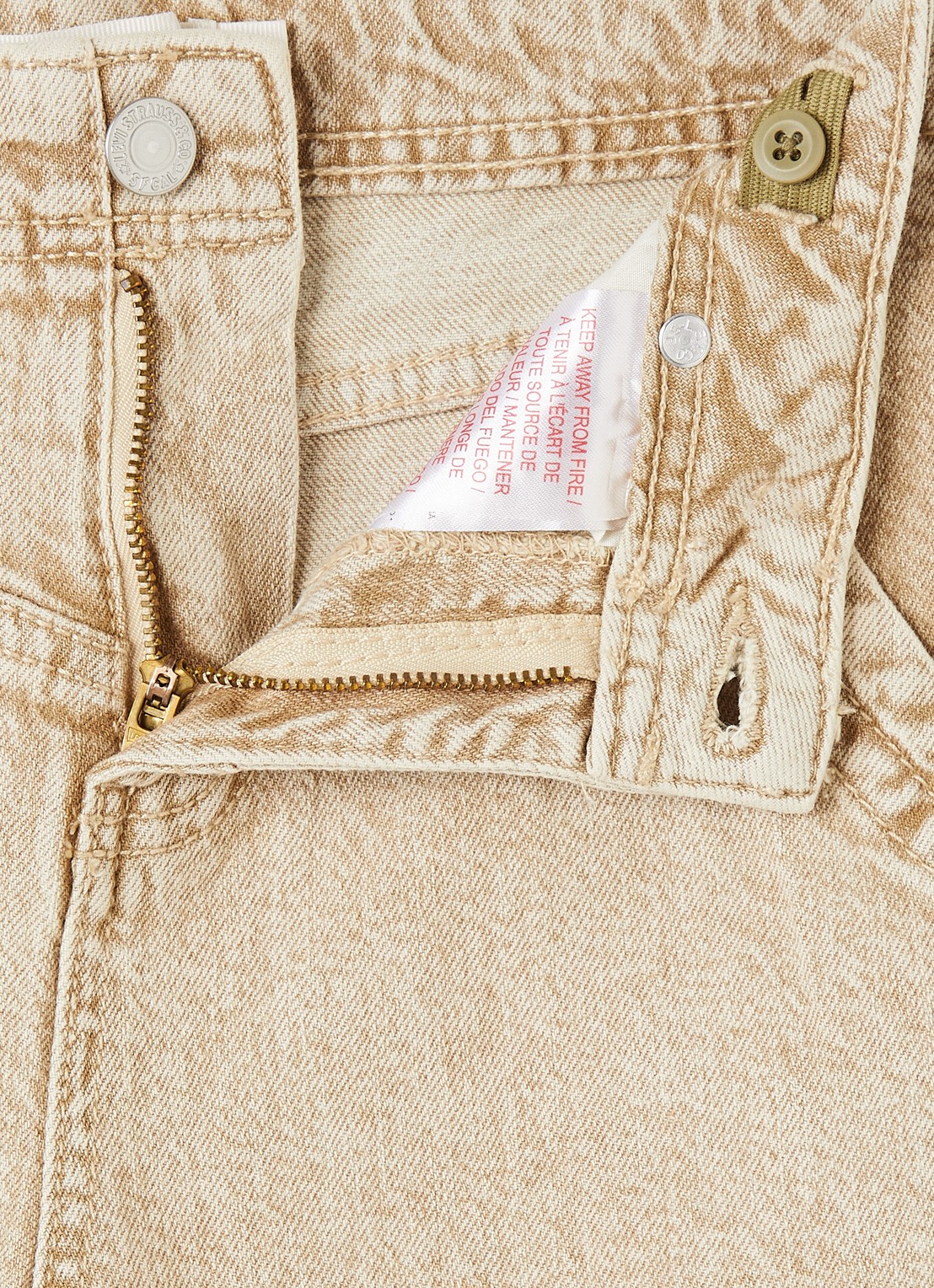 Levi's Wide leg jeans met gekleurde wassing - detail 3 beige