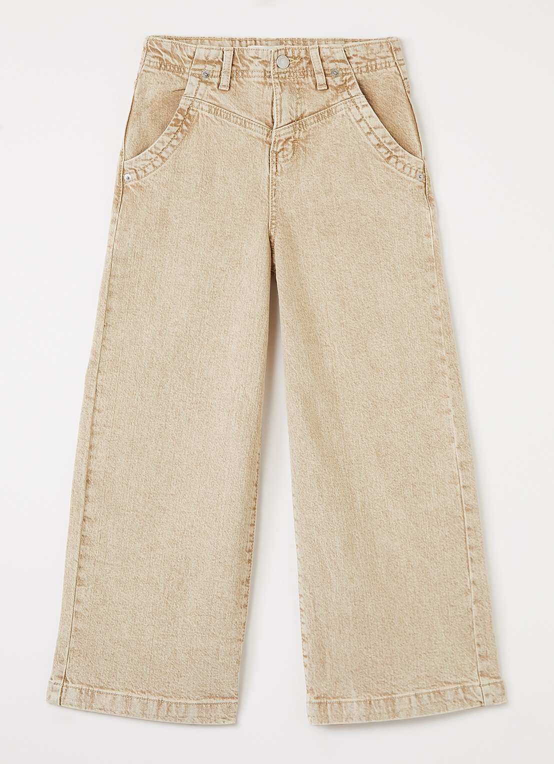 Levi's Wide leg jeans met gekleurde wassing - voorkant beige