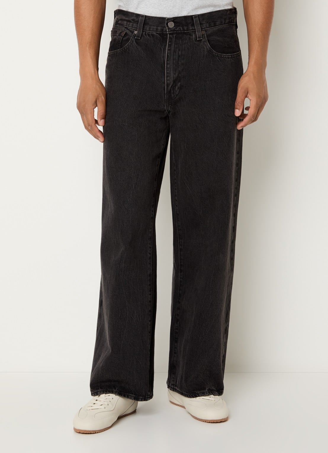 Levi's Wide leg jeans met gekleurde wassing - detail 4 zwart