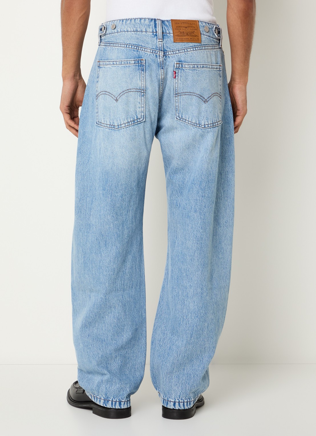 Levi's Wide leg jeans met lichte wassing en steekzakken - achterkant 3 blauwgrijs