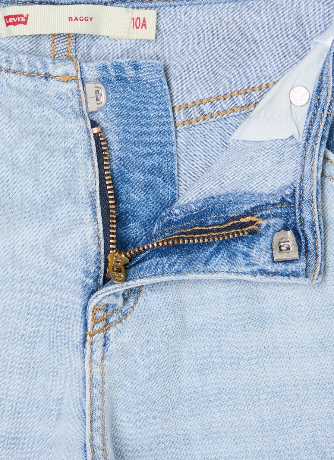 Levi's Wide leg jeans met lichte wassing - detail indigo